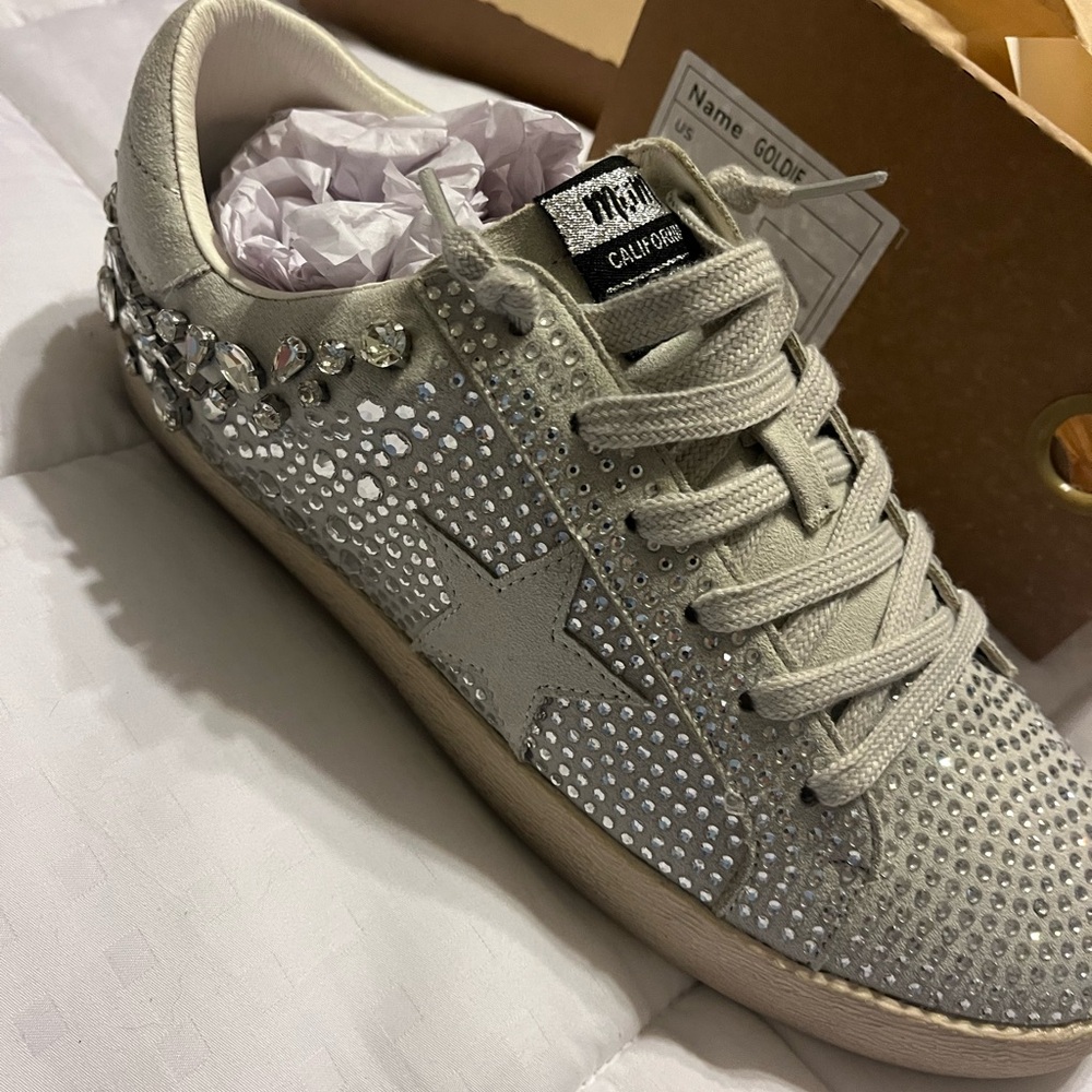 Goldie Women's Silver Embellished Sneakers
